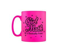 Girl Math It's Basically Free Pink Neon Funny Mug - Rude Sarcastic Novelty Coffee Mug - Adult Humour Funny Gift - Joke Ceramic Cup for Her or Him