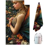 Girl Microfibre Beach Towels for Adults Extra Large, 150 x 75 cm Yellow Quick Dry Beach Towel with Storage Bag Lightweight Swimming Towel, Sand Free Sun Lounger Towels for Travel, Holiday, Yoga J7-7
