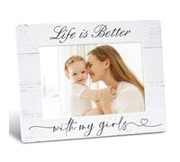 Girl Mom Picture Frame 4x6, Daughter Mother Gifts, Mothers Day Birthday Gifts from Daughter, Girl Dad Picture Frame, Life Is Better with My Girls Photo Frame for Tabletop and Wall Decor, Horizontally