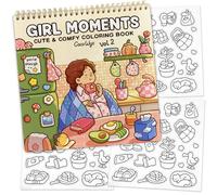 Girl Moments Vol. 2 - Coloring Book (Spiral Bound) & Sticker Set for Adults & Teens