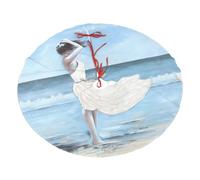 Girl On A Windy Beach Printing Fashion Christmas Tree Skirt Xmas Trees Ornaments For Decorations Holiday Party Indoor Outdoor
