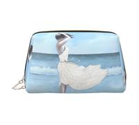 Girl On A Windy Beach Toiletry Pouch, Travel-Friendly Makeup Organizer for Makeup Brushes, Lipsticks