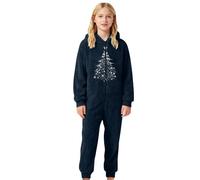 Girl Pajamas Sets V Neck Long Sleeves Graphic 2pcs Loungwear Lightweight Kids Sleepwear Fall Winter Clothes for Girls Button-Down Top Pants Christmas Outfits Navy