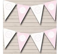 Girl Pink and White Personalised Christening Baptism Bunting Banner Garland