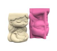 Girl Planter Silicone Mold for Resin Cement Reusable Handmade Flowerpot Designs Flower Pots Making Cement Planter Silicone Mold