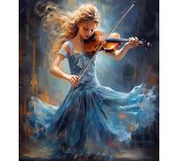 Girl Playing Violin Art Jigsaw Puzzle Suitable for All Groups of People Creative Fun Jigsaw Traditional Puzzles Perfect for Family Nights Game_300pcs