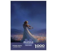 Girl Playing Violin Puzzles 1000 Piece for Adults Jigsaw Puzzles Above The City Impossible Puzzle Educational Game Gifts 70x50cm/1000pcs