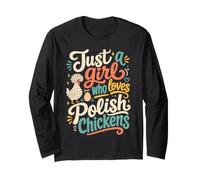 Girl Polish Chicken Lover Crested Hen Long Sleeve T-Shirt