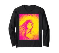 Girl Portrait Face Line Art Expressionist Design Long Sleeve T-Shirt