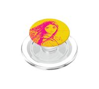 Girl Portrait Face Line Art Expressionist Design PopSockets PopGrip for MagSafe