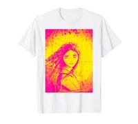 Girl Portrait Face Line Art Expressionist Design Value Graphic T-Shirt, Men, White, S