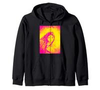 Girl Portrait Face Line Art Expressionist Design Zip Hoodie