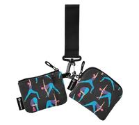 Girl Postures Women's Dual Wallets Busniess Card Cases Mini Fashion Change Purse Wallet with Zipper Pocket for Men Women 2 Pcs, Girl Posture, One Size