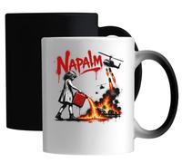 Girl Pouring Gasoline on Fire Ceramic Magic Mug White