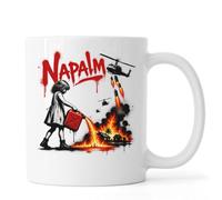 Girl Pouring Gasoline on Fire Ceramic Tea Coffee Mug White