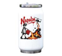 Girl Pouring Gasoline on Fire Vacuum Insulated Thermal Beverage Can Bottle White