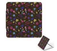 Girl Power Compact Mirror, 1X/2X Square Table Top Mirror, Pu Leather Portable Holiday Essentials Mirrors, Mini Travel Essentials Compact Mirrors, Gifts for Young Women, Gift for Teenage Girls