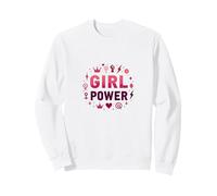 Girl Power: Empowering Feminine Strength and Unity Love Sweatshirt, Adult Unisex, White, X-Large