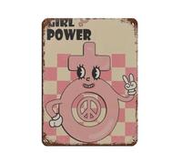 Girl Power Female Symbol Print Retro Tin Sign Vintage Metal Pub Club Cafe Bar Home Wall Art Decoration Poster Retro 12x16inch(30x40cm)