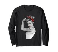 Girl Power Feminist Art Retro Rosie Riveter Style by AnneCha Long Sleeve T-Shirt