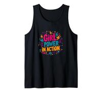 Girl Power in Action: Empowering Vibrant Celebration Tank Top, Men, Black, L