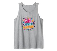 Girl Power in Action: Empowering Vibrant Celebration Tank Top, Men, Heather Grey, M