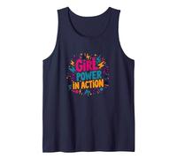 Girl Power in Action: Empowering Vibrant Celebration Tank Top, Men, Navy, XL