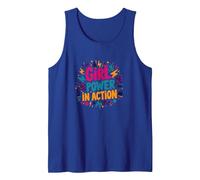Girl Power in Action: Empowering Vibrant Celebration Tank Top, Men, Royal Blue, XL