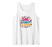 Girl Power in Action: Empowering Vibrant Celebration Tank Top, Men, White, XXL
