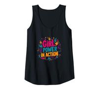 Girl Power in Action: Empowering Vibrant Celebration Tank Top, Women, Black, XXL