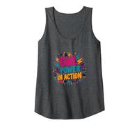Girl Power in Action: Empowering Vibrant Celebration Tank Top, Women, Dark Heather Grey, XL