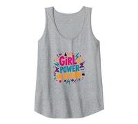 Girl Power in Action: Empowering Vibrant Celebration Tank Top, Women, Heather Grey, S