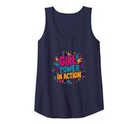 Girl Power in Action: Empowering Vibrant Celebration Tank Top, Women, Navy, XXL