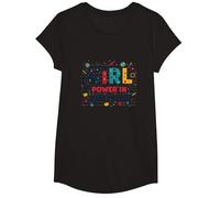 Girl Power in Second Grade Inspirational School Fun T-Shirt, Girls, Black, Medium