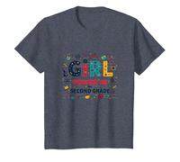 Girl Power in Second Grade Inspirational School Fun T-Shirt, Kids, Heather Blue, 4 Years