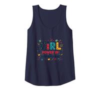 Girl Power in Second Grade Inspirational School Fun Tank Top, Women, Navy, L