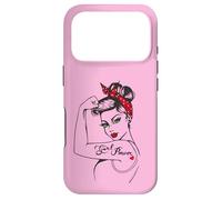 Girl Power Modern Rosie the Riveter Pinup Retro Pink Girly Case for iPhone 17 Pro