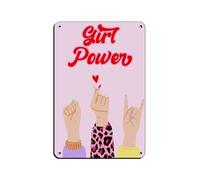 Girl Power Print, Girl Gang Feminist Retro Poster Metal Tin Sign Chic Art Retro Iron Painting Bar People Cave Cafe Family Garage Poster Wall Decoration 8x12inch(20x30cm)