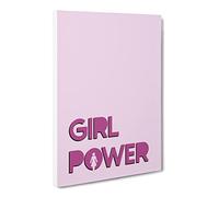 Girl Power Typography Quote Canvas Wall Art Print Ready to Hang, Framed Picture for Living Room Bedroom Home Office Décor, 20x14 Inch (50x35 cm)