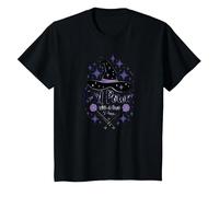 Girl Power with A Dash of Magic Witch Hat Wands T-Shirt, Kids, Black, 8 Years