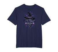 Girl Power with A Dash of Magic Witch Hat Wands T-Shirt, Men's Big and Tall, Navy, 6X Tall