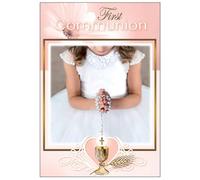 Girl Praying Hands First Holy Communion Card