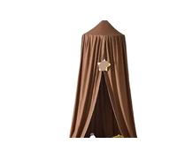 Girl Princess Hanging Bed Canopy Kids Mosquito Net Curtain Home Decoration Living Corner Play Reading Nook Room Decor(Light Brown)
