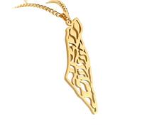Girl Products 925 Sterling Silver Palestine Necklace For Men, Palestine Map Necklace Pendant Arabic African Palestine Jewelry, Palestine Necklace For Women, Palestine Necklace Gold s