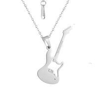 Girl Products 925 Sterling Silver Rock Roll For Women And Men, Music Note Instrument Pendant Charms Neck Chain, Spiked Punk Choker, Guitar Necklace, Spike s