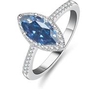 Girl Products Dazzling 1 Moissanite Rings for Women Marquise Cut D Color S925 Sterling Silver Lab Created Diamond Perfect Daily Wear Parties Wedding Birthday Gifts