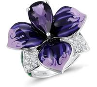 Girl Products rings ring jewellery women men promise wedding ladies ring enamel craft butterfly flower Gifts