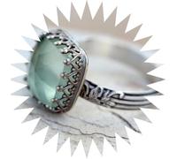 Girl Products rings ring jewellery women men promise wedding mint green moonlight stone princess square diamond ring Gifts