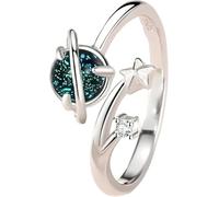 Girl Products Silver color happy planet couple opening ring jewelry long distance love gift J643-N40 Gifts
