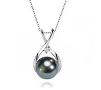 Girl Products Tahitian-Black-Pearl-Necklaces for Women, South Sea Real Pearls Pendant |18K Gold Plated 925 Sterling Silver Necklace, Wife Mom Girlfriend Her Fine Jewelry Mothers Day Valentines Day